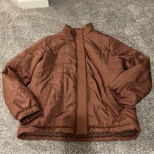 Altar'd State Women's Dark Orange/ Dark Red Fleece Lined Puffer Jacket Medium M